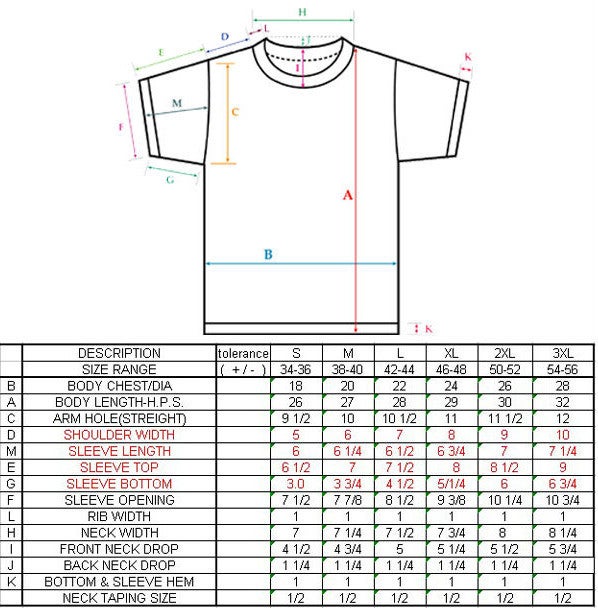 [CLOTHING LINE] - Tshirt Size Chart and measurements | T-Shirt Forums